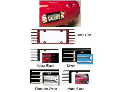 Corvette Taillight & Rear License Plate Frame Set, Altec Phantom, Painted Factory Colors, 1991-1996
