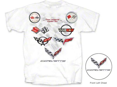 Corvette The Legend Lives On T-Shirt, White