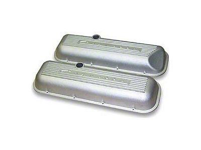 Corvette Valve Covers, Big Block, Aluminum, Finned, With Cast Finish, 1965-1974