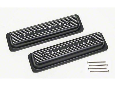 Corvette Valve Covers, Classic-Style, Aluminum, Black, 1986Late-1991