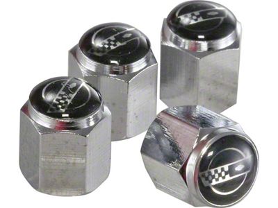 Corvette Valve Stem Caps C4 Logo Chrome