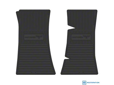 Vintage Rubber Style Floor Mats with 1982 Corvette Flag Logo (68-82 Corvette C3)