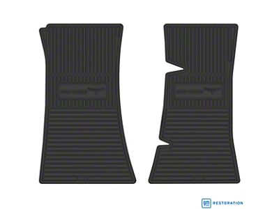 Vintage Rubber Style Floor Mats with 80-81 Corvette Flag Logo (68-82 Corvette C3)
