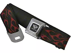 Corvette Waist Belt, With Seat Belt Buckle, With Black & RedFlames Webbing, C5 Logo
