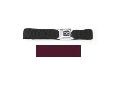 Corvette Waist Belt, With Seat Belt Buckle, With Burgundy Webbing,C6 Logo