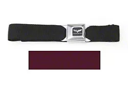 Corvette Waist Belt, With Seat Belt Buckle, With Burgundy Webbing,C6 Logo