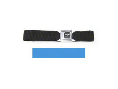 Corvette Waist Belt,With Seat Belt Buckle, With Light BlueWebbing, C6 Logo