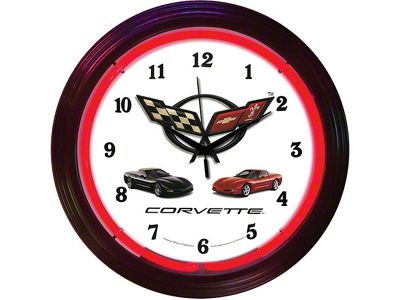 Clock,Neon C5 Corvette
