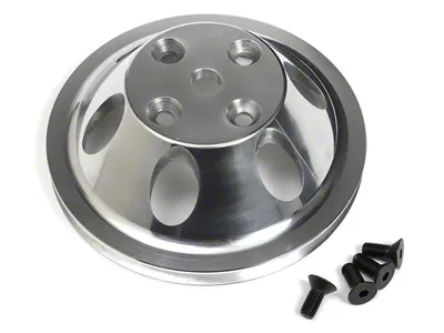 Water Pump Pulley; 1-Groove; Polished Aluminum (76-85 Small Block V8 Corvette C3 & C4 w/ Long Water Pump)