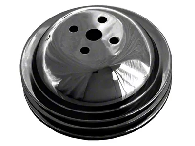 Water Pump Pulley; 2-Groove; Asphalt Black (66-68 Big Block V8 Corvette C2 w/ Short Water Pump)