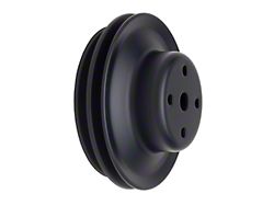 Water Pump Pulley; 2-Groove; Asphalt Black (69-74 Big Block V8 Corvette C3 w/ Long Water Pump)