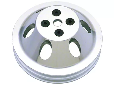 Water Pump Pulley; 2-Groove; Polished Aluminum (57-68 Small Block V8 Corvette C1, C2 & C3 w/ Short Water Pump)