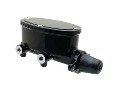 Wilwood Style Oval Disc/Drum Master Cylinder with 1-1/8-Inch Bore; Black (Universal; Some Adaptation May Be Required)