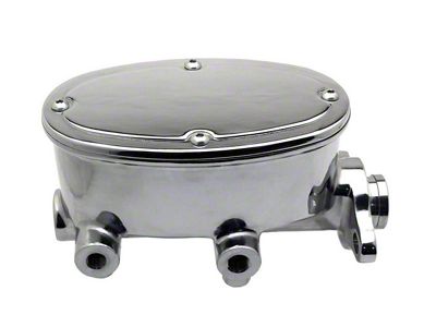 Wilwood Style Oval Disc/Drum Master Cylinder with 1-1/8-Inch Bore; Chrome (Universal; Some Adaptation May Be Required)