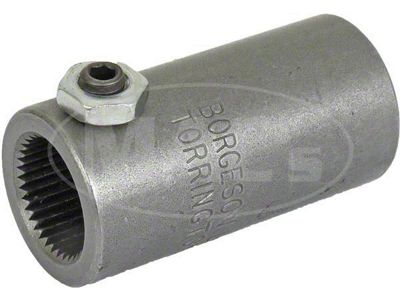 Coupler, Steering Gearbox, Steel, Smooth Bore, Borgeson, 11/16-36 Spline X 3/4 Smooth Bore