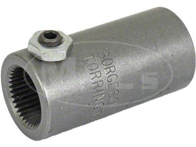 Coupler, Steering Gearbox, Steel, Smooth Bore, Borgeson, 11/16-36 Spline X 3/4 Smooth Bore
