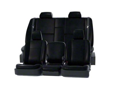 Covercraft Precision Fit Seat Covers Leatherette Custom Front Row Seat Covers; Black (82-92 Camaro Coupe)
