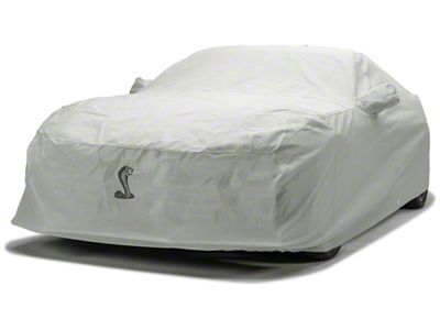 Covercraft Custom Car Covers 3-Layer Moderate Climate Car Cover with 1 Mirror Pocket and Black Mustang Cobra Logo (64-68 Mustang Coupe, Convertible)