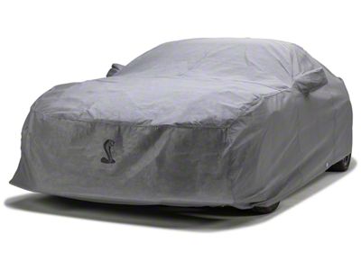 Covercraft Custom Car Covers 5-Layer Indoor Car Cover with 2 Mirror Pockets and Black Mustang Cobra Logo (64-68 Mustang Coupe, Convertible, Excluding GT350 & GT500)