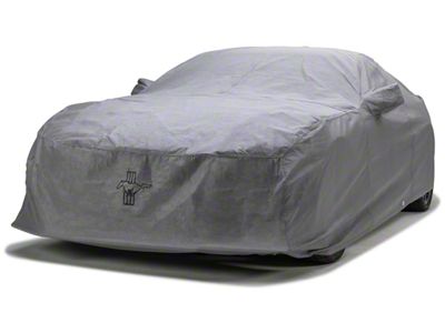 Covercraft Custom Car Covers 5-Layer Indoor Car Cover with 1 Mirror Pocket and Black Mustang Tri-Bar Logo (66-68 Mustang GT350 Fastback, GT500 Fastback)