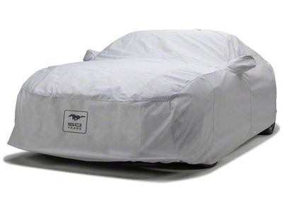 Covercraft Custom Car Covers 5-Layer Softback All Climate Car Cover with Black Mustang 50 Years Logo and without Mirror Pockets (65-68 Mustang Fastback, Excluding GT350 & GT500)