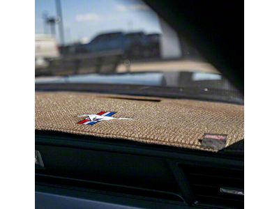 Covercraft Ltd Edition Custom Dash Cover with Mustang Tri-Bar Logo; Beige (71-73 Mustang)