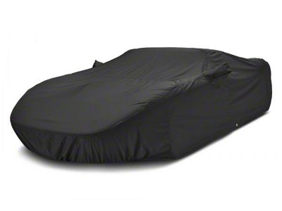 Covercraft Custom Car Covers WeatherShield HP Car Cover with 2 Mirror Pockets and Black Mustang Cobra Logo; Black (65-68 Mustang Fastback, Excluding GT350 & GT500)