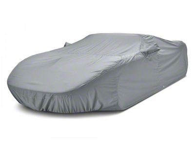 Covercraft Custom Car Covers WeatherShield HP Car Cover with 2 Mirror Pockets and Black Mustang Cobra Logo; Gray (65-68 Mustang Fastback, Excluding GT350 & GT500)