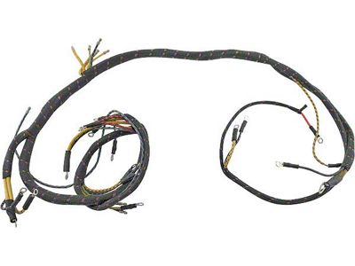 Cowl Dash Wiring Harness - 2 Brush Generator - With VoltageRegulator & Voltage Gauge - Ford Pickup & Panel Truck