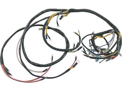 Cowl Dash Wiring Harness - Dash Ignition - Amp Gauge Loop Style - Horn In Front Of Radiator - V8 - Ford Passenger