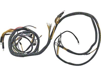 Cowl Dash Wiring Harness - With Voltage Gauge - 2 Brush Generator - Ford Deluxe Passenger