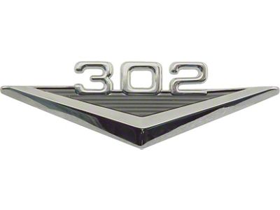 Scott Drake Fender Emblem; 302 (65-66 Mustang)