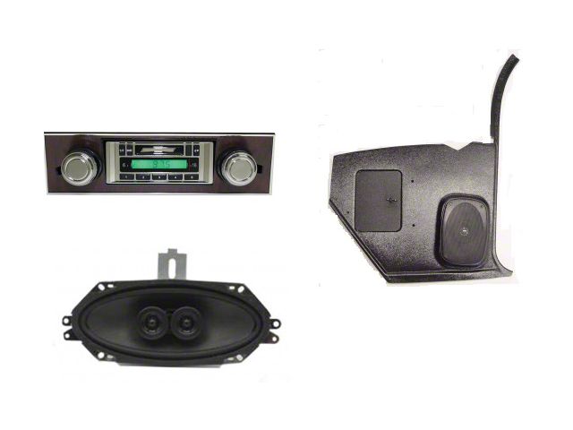 Custom Autosound 67-68 Stereo,USA-230, Black Face,200 Watt Radio w/speaker