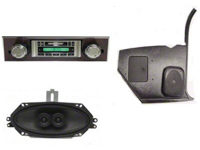 Custom Autosound 67-68 Stereo,USA-230, Walnut Face,200 Watt Radio w/speaker