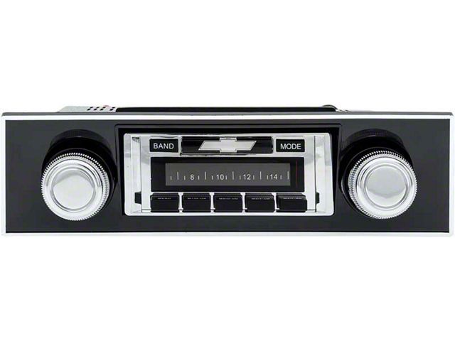 Custom Autosound Camaro AM / FM Stereo Radio, USA-630, With Black Bezel 1967-1968