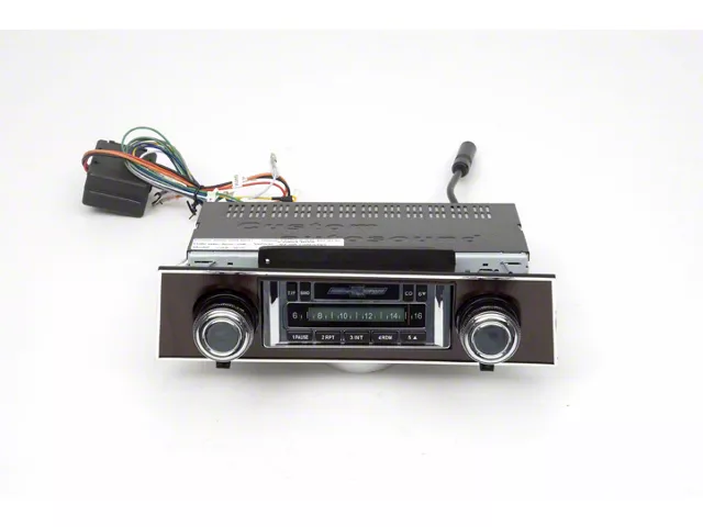 Custom Autosound Camaro AM / FM Stereo Radio, USA-630, With Walnut Bezel 1967-1968