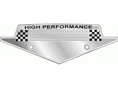 Custom Fender Emblem - High Performance - Chrome With A Black Painted Checkered Flag Effect - Fits Behind The 289 Or 302 V Emblem