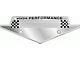 Custom Fender Emblem - High Performance - Chrome With A Black Painted Checkered Flag Effect - Fits Behind The 289 Or 302 V Emblem
