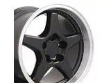 CV01 Black with Machined Lip Wheel; Rear Only; 17x11; 50mm Offset (93-02 Firebird)