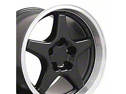 CV01 Black with Machined Lip Wheel; Rear Only; 17x11; 50mm Offset (93-02 Firebird)
