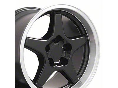 CV01 Black with Machined Lip Wheel; Rear Only; 17x11; 50mm Offset (93-02 Firebird)