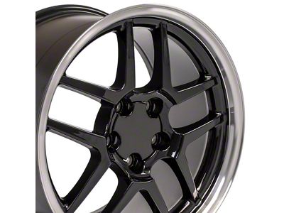 CV04 Black with Machined Lip Wheel; Rear Only; 18x10.5; 56mm Offset (93-02 Firebird)