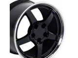 CV05 Black with Machined Lip Wheel; 17x9.5; 54mm Offset (93-02 Firebird)
