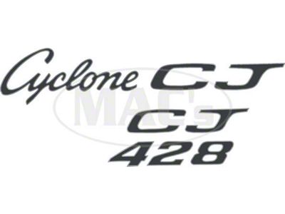 Cyclone Cobra Jet 428 Body Decal Set - Black With Silver Border - 4 Pieces - Comet & Montego