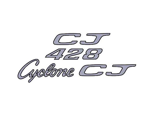 Cyclone Cobra Jet 428 Body Decal Set - Silver With Black Border - Comet & Montego