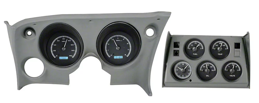 Dakota Digital VHX Instrument Gauge System with Analog Clock; Black ...