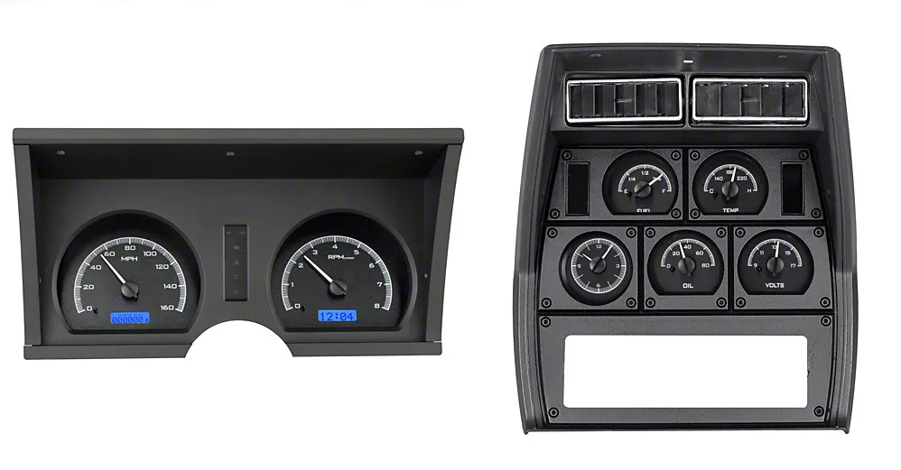 Dakota Digital VHX Instrument Gauge System with Analog Clock; Black ...