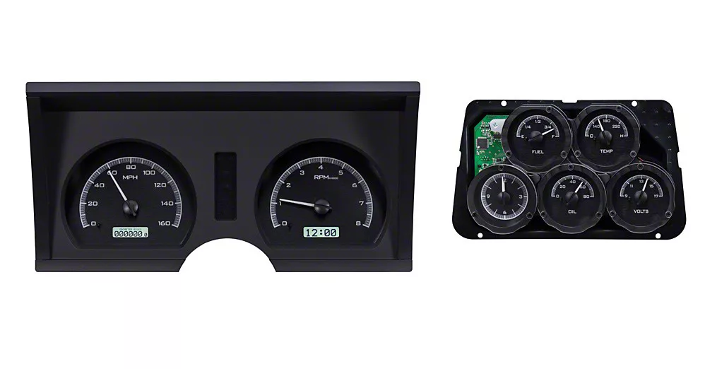 Dakota Digital VHX Instrument Gauge System with Analog Clock; Black ...