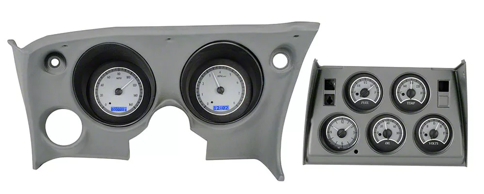 Dakota Digital VHX Instrument Gauge System with Analog Clock; Silver ...