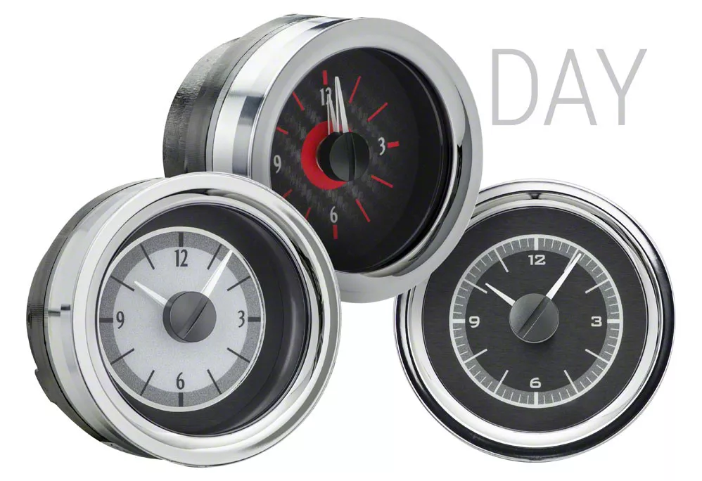 Dakota Digital Analog Clock for VHX Instrument Gauge System; Silver ...